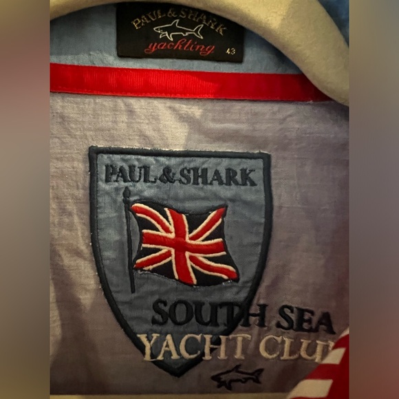 Paul & Shark South Sea Yacht Club button down classic red white stripe 43  (XL) - Picture 11 of 11